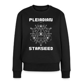Pleiadian Starseed spirituell Geschenkidee - Frauen Premium Bio Pullover - Schwarz - Vorne - Julia (174cm)
