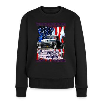 V8 Brummi liefert Kühlschrank kaltes Bier - Frauen Premium Bio Pullover - Schwarz - Vorne - Julia (174cm)