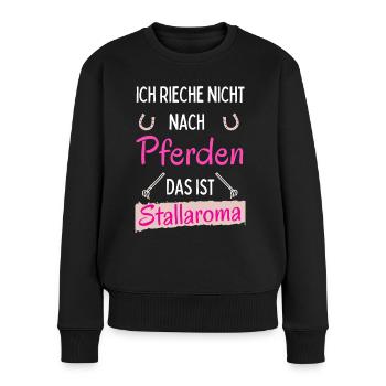 Pferde Reiter Pferdemädchen Reiterin Stall - Frauen Premium Bio Pullover - Schwarz - Vorne - Julia (174cm)