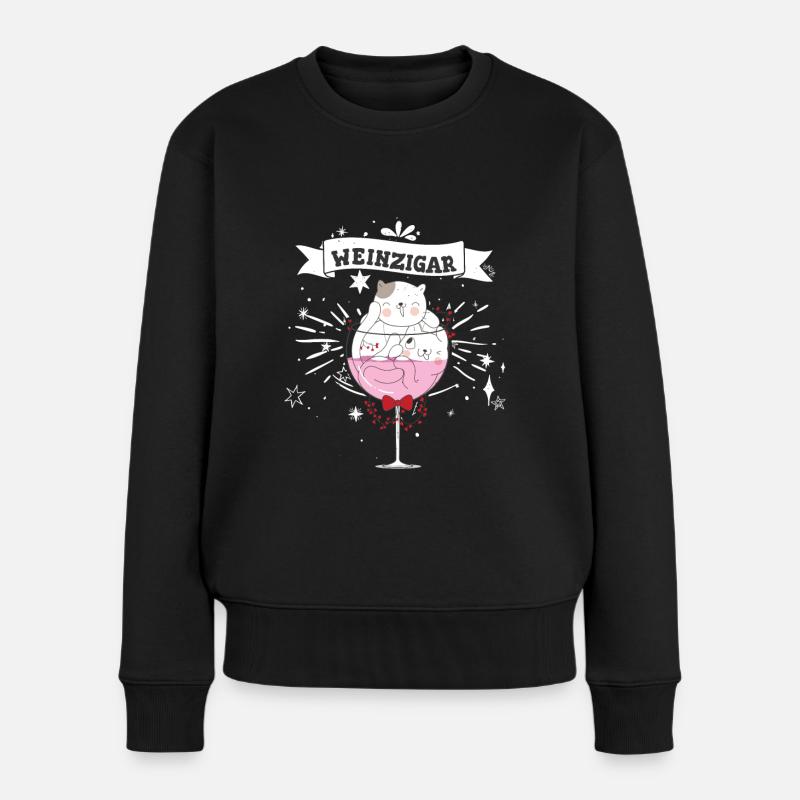 Weinzigartig - Frauen Premium Bio Pullover - Schwarz