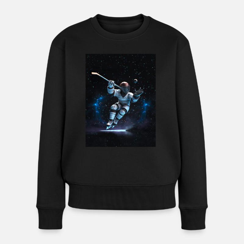 Eishockey Space Power - Frauen Premium Bio Pullover - Schwarz
