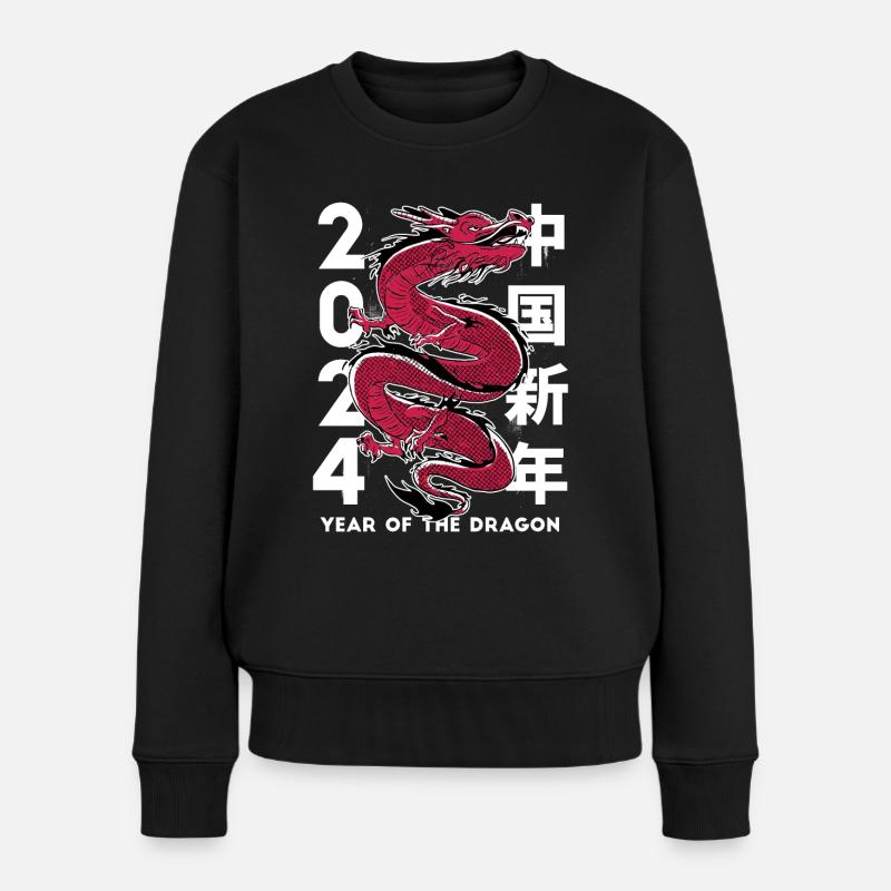 Nouvel An chinois 2024, Année du Dragon - Pull Premium bio Femme - noir