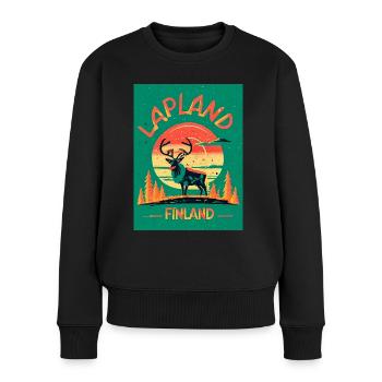 Reindeer in Moonlight Lapland Finland - Women's Premium Organic Jumper - black - Front - Julia (174cm)