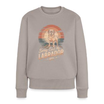 Labrador avec des lunettes de soleil dicton vintage - Pull Premium bio Femme - taupe - Devant - Julia (174cm)