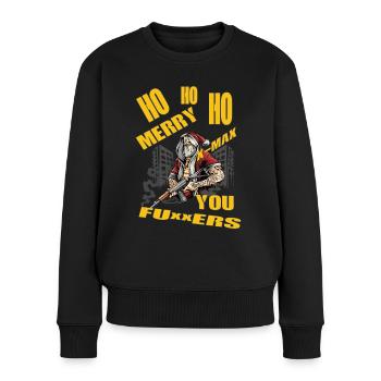 Ho Ho Ho - Frauen Premium Bio Pullover - Schwarz - Vorne - Julia (174cm)