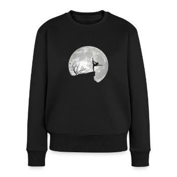 Turnen Gymnastik Geräteturnen Kunssturnen Mond - Frauen Premium Bio Pullover - Schwarz - Vorne - Julia (174cm)