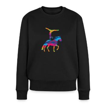 Voltigieren Chevau équestre équitation équitation équitation - Pull Premium bio Femme - noir - Devant - Julia (174cm)
