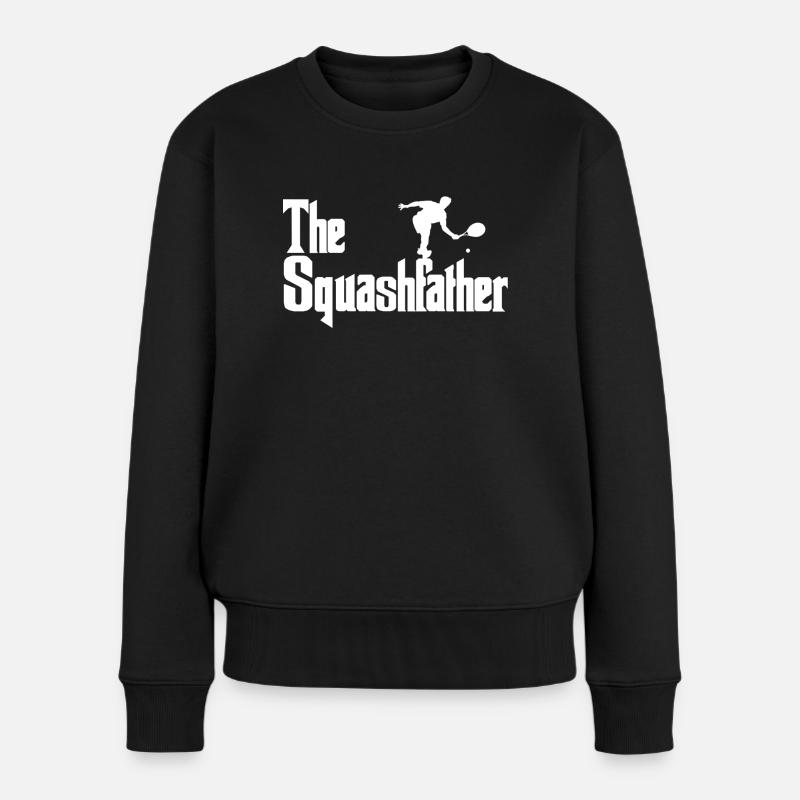 Squash Squash player - Frauen Premium Bio Pullover - Schwarz