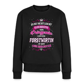 Forstwirtin und Prinzessin T-Shirt - Frauen Premium Bio Pullover - Schwarz - Vorne - Julia (174cm)