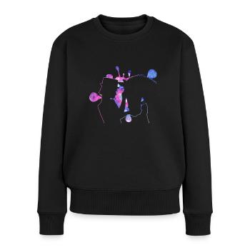 Dressur Reiten Reiten Reiter Reiten - Frauen Premium Bio Pullover - Schwarz - Vorne - Julia (174cm)