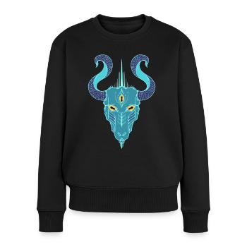 Cybergoat - Turquoise - Pull Premium bio Femme - noir - Devant - Julia (174cm)