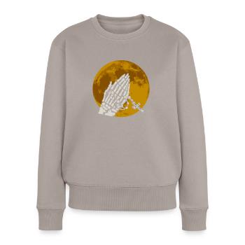 Praying Skeletal Hands - Gothic Gothic - Women's Premium Organic Jumper - taupe - Front - Julia (174cm)