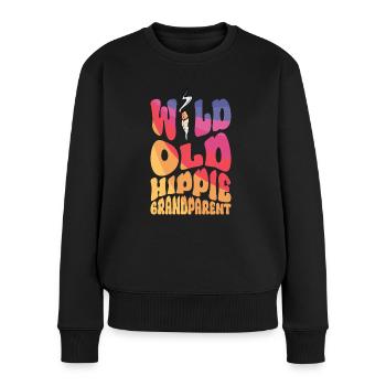 Wild Old Hippie Grandparent - Hippie Kostüm - Frauen Premium Bio Pullover - Schwarz - Vorne - Julia (174cm)