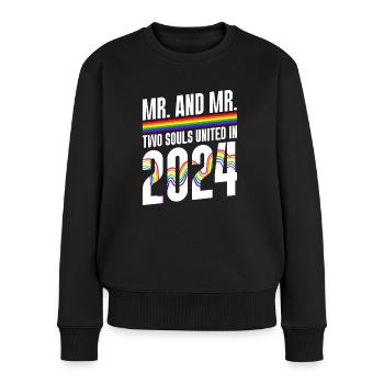 M. et M. 2024 Mariage de la Gay Pride Mariage gay - Pull Premium bio Femme - noir - Devant - Julia (174cm)