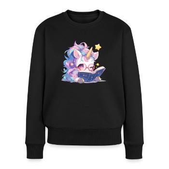 Licorne Kawaii Japonais - Pull Premium bio Femme - noir - Devant - Julia (174cm)