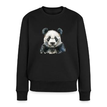 Panda Ours Panda géant japonais - Pull Premium bio Femme - noir - Devant - Julia (174cm)