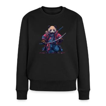 Panda Bear Samurai Japanese Giant Panda - Women's Premium Organic Jumper - black - Front - Julia (174cm)