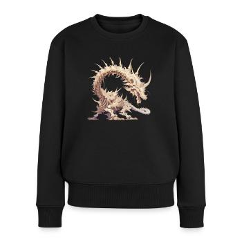 Drache Skelett Halloween Drache Kinder - Frauen Premium Bio Pullover - Schwarz - Vorne - Julia (174cm)