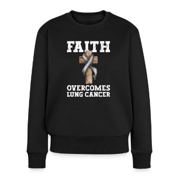 Lung Cancer Awareness Month White Ribbon - Women's Premium Organic Jumper - black - Front - Julia (174cm)
