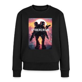cyber 05 - Frauen Premium Bio Pullover - Schwarz - Vorne - Julia (174cm)