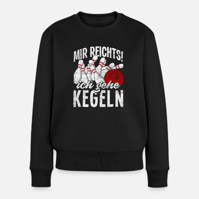 Kegeln - Frauen Premium Bio Pullover - Schwarz
