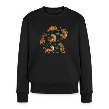 tiger - Women's Premium Organic Jumper - black - Front - Julia (174cm)
