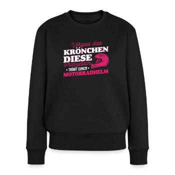 Motorradfahrerin Prinzessin Bikerin Geschenk - Frauen Premium Bio Pullover - Schwarz - Vorne - Julia (174cm)