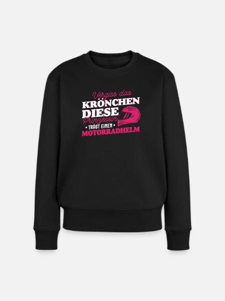 Motorradfahrerin Prinzessin Bikerin Geschenk - Frauen Premium Bio Pullover - Schwarz