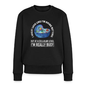 Biologie Witziger Sprüche - Frauen Premium Bio Pullover - Schwarz - Vorne - Julia (174cm)