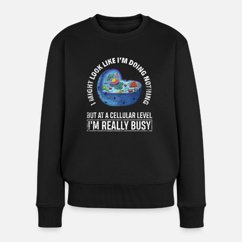 Biologie Witziger Sprüche - Frauen Premium Bio Pullover - Schwarz