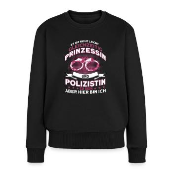 Polizistin Prinzessin - Frauen Premium Bio Pullover - Schwarz - Vorne - Julia (174cm)