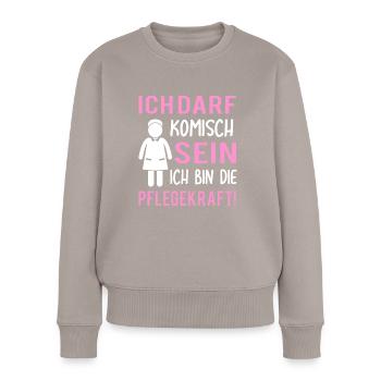 Lustige Pflegekraft Gesundheitswesen MFA Funhsirt - Frauen Premium Bio Pullover - Taupe - Vorne - Julia (174cm)