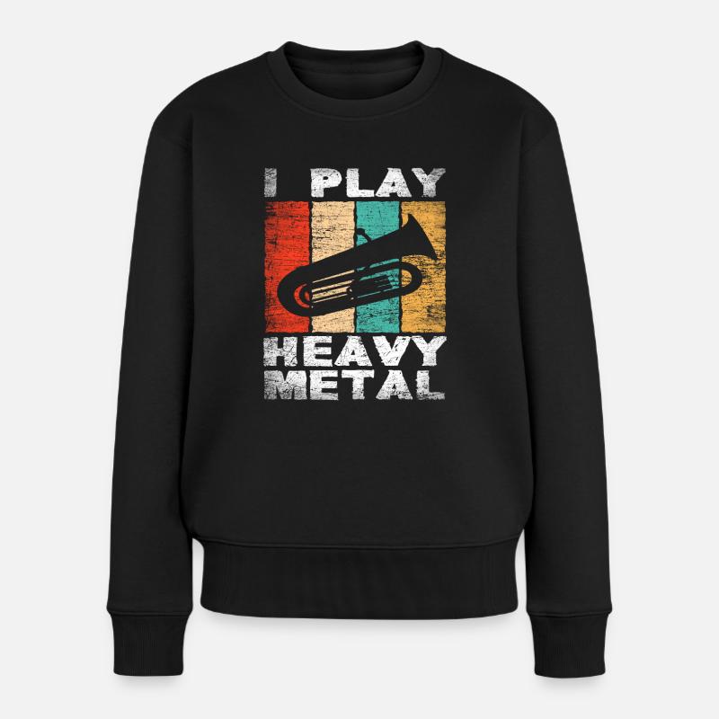 Euphonium Tuba Heavy Metal - Frauen Premium Bio Pullover - Schwarz
