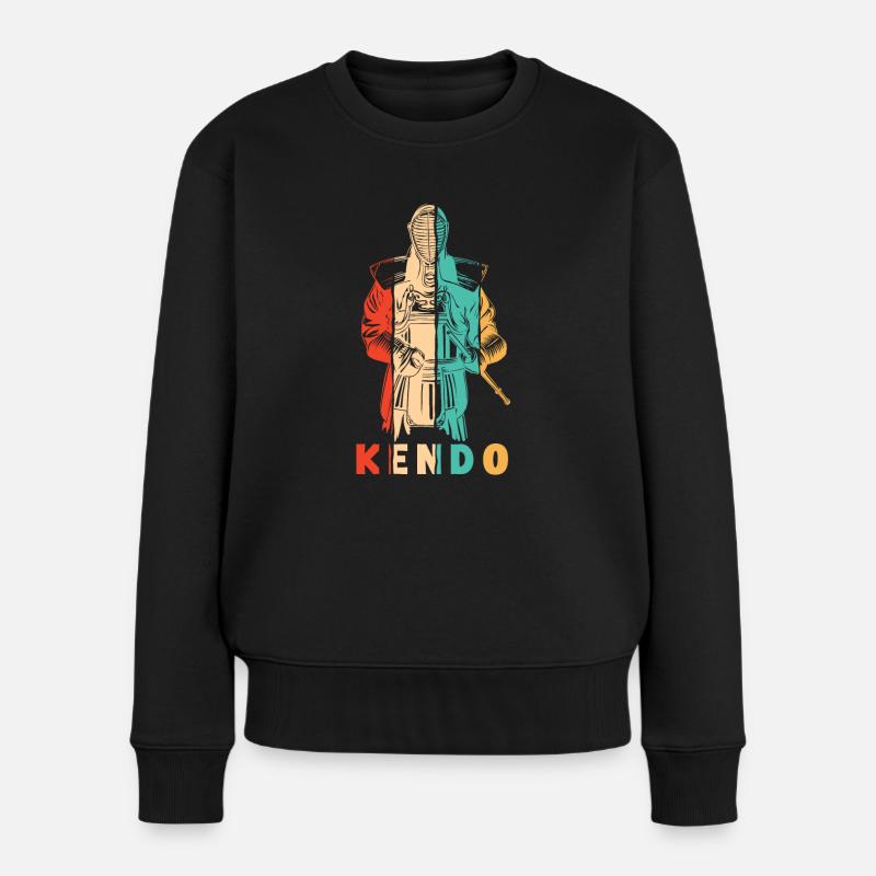 Kata Kenjutsu Shinai Samurai Kendo - Frauen Premium Bio Pullover - Schwarz