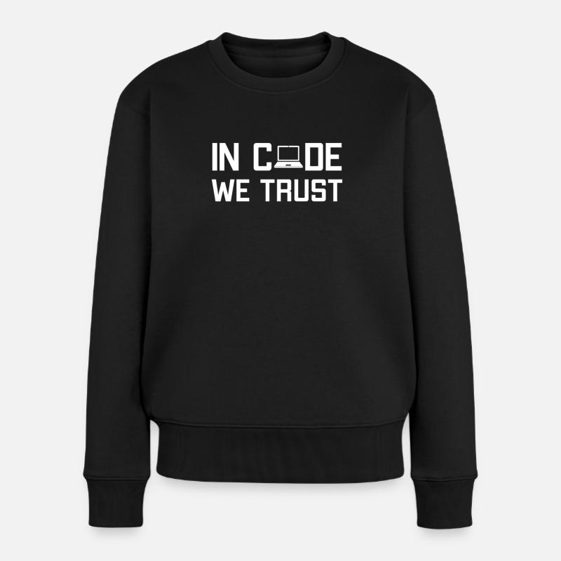 In Code We Trust Ingénieur logiciel Développeur - Pull Premium bio Femme - noir
