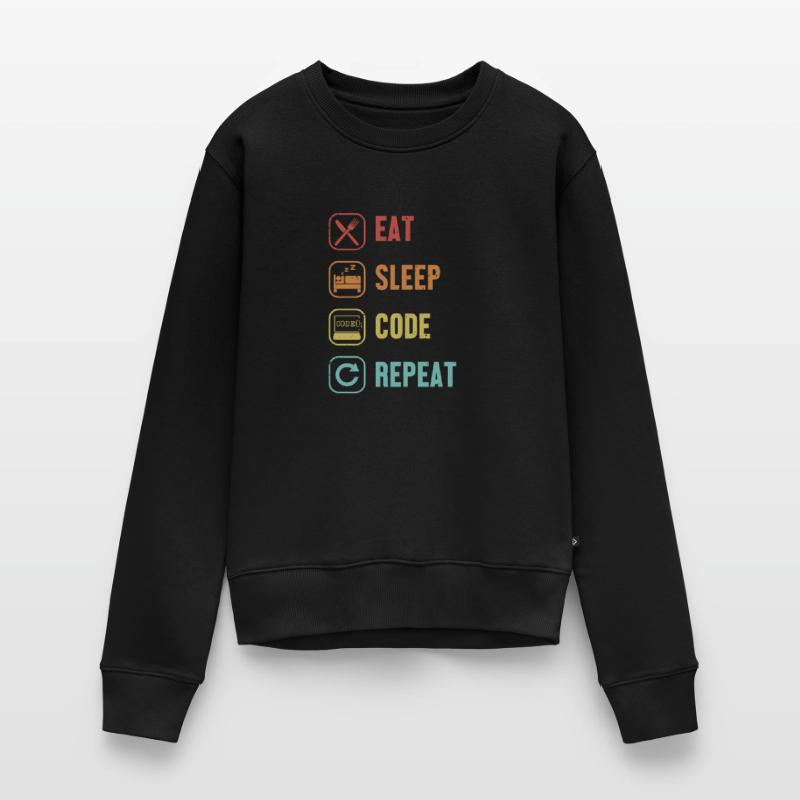 Eat Sleep Code Repeat Software Engineer Coder Pull Premium bio Femme