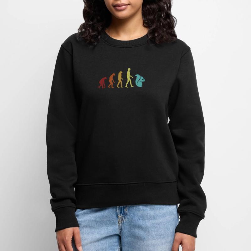 Squirrel Evolution Grauhörnchen Squirrel Frauen Premium Bio Pullover