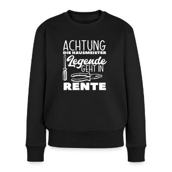 Hausmeister Legende Rente - Frauen Premium Bio Pullover - Schwarz - Vorne - Julia (174cm)