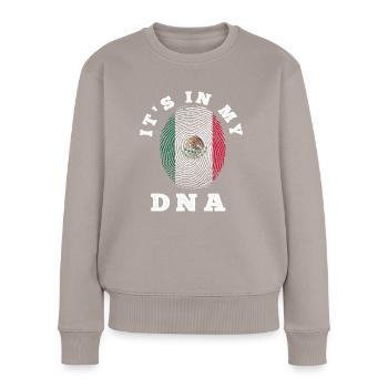 Famille biologique d’origine mexicaine - Pull Premium bio Femme - taupe - Devant - Julia (174cm)