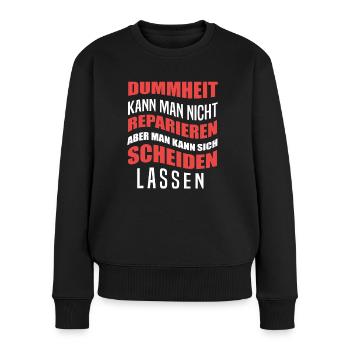 Scheidung - Frauen Premium Bio Pullover - Schwarz - Vorne - Julia (174cm)