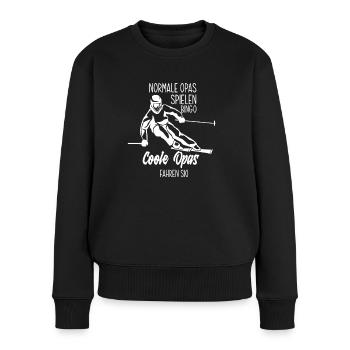 Opa Skifahren Ski - Frauen Premium Bio Pullover - Schwarz - Vorne - Julia (174cm)