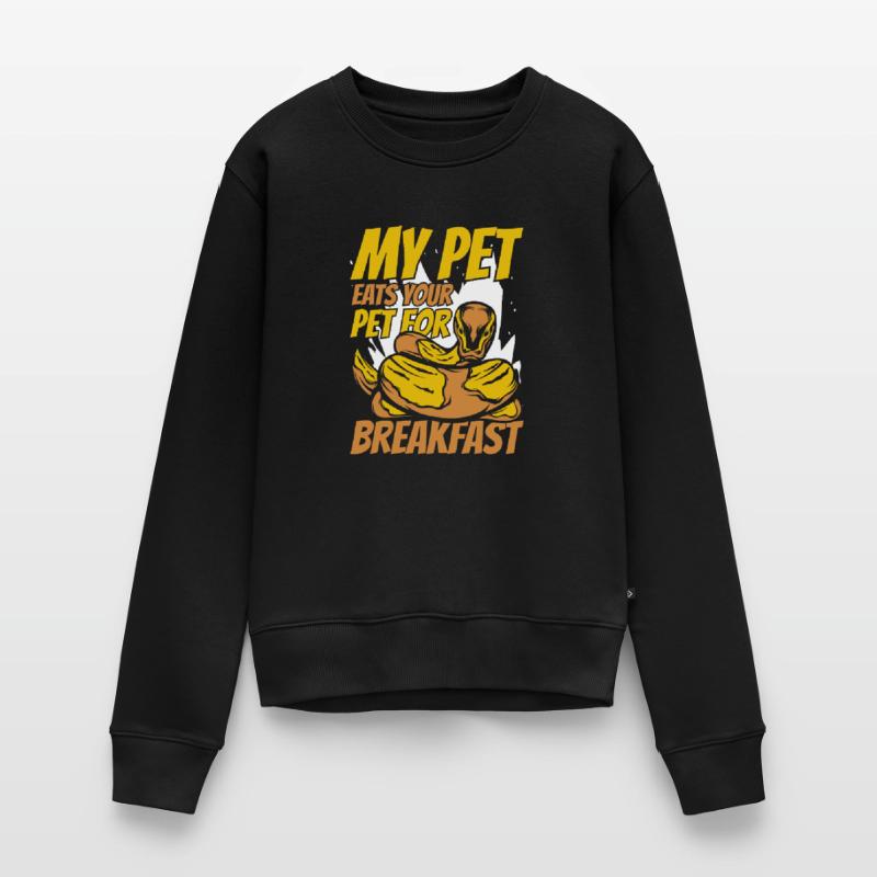 My Pet Eats Your Pet For Breakfast Python Banana Frauen Premium Bio Pullover