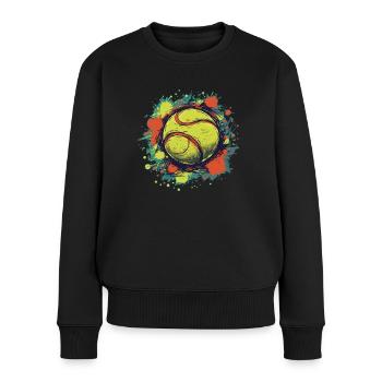 Tennis ball - Frauen Premium Bio Pullover - Schwarz - Vorne - Julia (174cm)