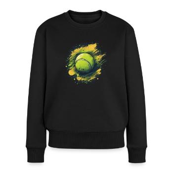 Tennis ball - Frauen Premium Bio Pullover - Schwarz - Vorne - Julia (174cm)