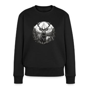 Deer - Women's Premium Organic Jumper - black - Front - Julia (174cm)