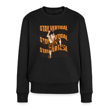Stay Vertical Alpinklettern Sportklettern Kraxler - Frauen Premium Bio Pullover - Schwarz - Vorne - Julia (174cm)