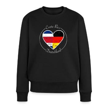Logo du cœur du Costa Rica et de l’Allemagne blanc - Pull Premium bio Femme - noir - Devant - Julia (174cm)