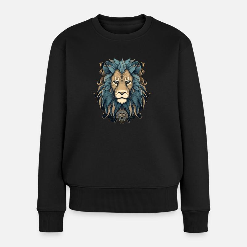 Löwe - Frauen Premium Bio Pullover - Schwarz