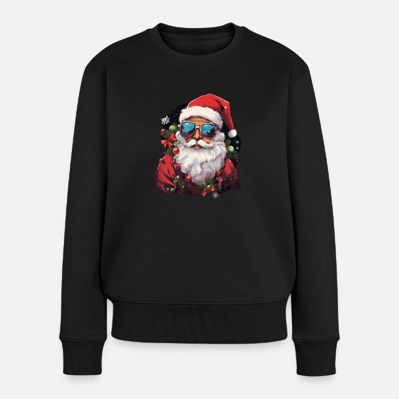 Weihnachtsmann - Frauen Premium Bio Pullover - Schwarz