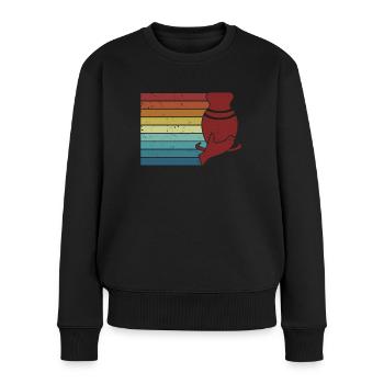 Retro Pottery Pro Wheel Hobby Lover Pottery - Women's Premium Organic Jumper - black - Front - Julia (174cm)